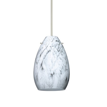 Besa Lighting Pera 6 Cord Pendant, Marble Grigio, Satin Nickel Finish, 1x50W Halogen 1XT-1713MG-SN